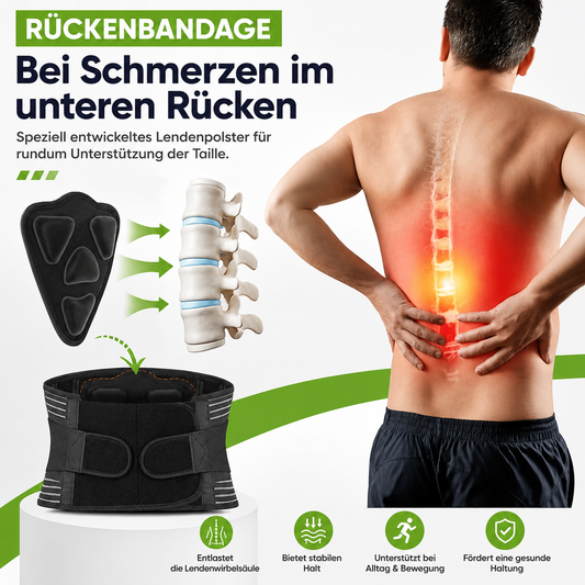 Sport-Rückenbandage mit Kompression – Atmungsaktiver elastischer Taillengürtel für Fitness, Laufen & Training